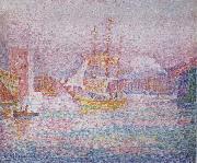Paul Signac Harbour at Marseilles France oil painting artist